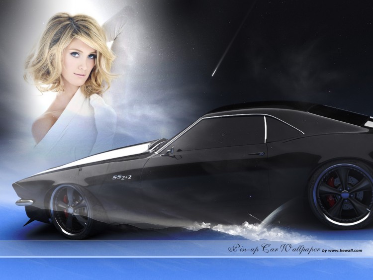 Wallpapers Cars Girls and cars pinup mustang