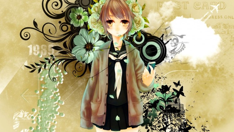Fonds d'écran Manga Divers Girl - Ipod flower